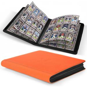 Premium Card Binder 12 Pocket for 720 Pockets Trading Card Binder, PU Zipper Card Collection Album, Book Holder for MTG, TCG, Game Cards, Sports Cards(Orange)