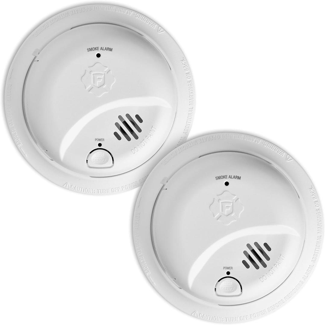 First Alert SMI100, Battery-Operated Smoke Alarm, 2-Pack, Manufactured Date 02/17/2026