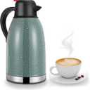 Yummy Sam Thermal Coffee Carafe Stainless Steel 68oz(2 Lifter) Double Walled Vacuum Coffee Water Beverage Dispenser 12 Hour Heat Retention/24 Hour Cold Retention, Green