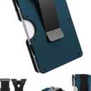 Minimalist Wallet, Slim Wallet for Men, Minimalist Cash Strap and Money Clip Wallet, Front Pocket Wallets, Metal Wallet, RFID Blocking, 22 Card Capacity