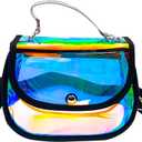 TotePrint Holographic Clear Tote Bag Waterproof PVC Handbags for Work,Shopping,Beach,Stadium,Travel,Swim Venue or Concert