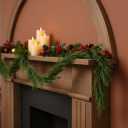 2 PCS 6FT Artificial Easter Winter Garland with Real Touch Norfolk Pine Garland - Lush Holiday Greenery for Mantle, Stairs, Table, Indoor Outdoor Decor