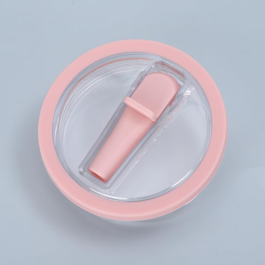 40 oz Tumbler Flip Straw Lid Replacement - Compatible with Stanley Quencher cup. (purple) Pack of 2.