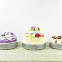 Cake Stand Set of 3 Metal Cupcake Stands Dessert Display Plate for Wedding Party Birthday (3 Pcs, Matte Silver)