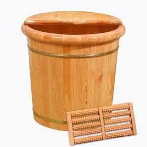 Wood Foot Spa Bath with Foot Massager Roller, Wooder Foot Basin for Soaking Feet Extra Large, Stress Relief, Relaxation, Home Foot Pedicure Feet Bucket (40cm / 15.7 ")