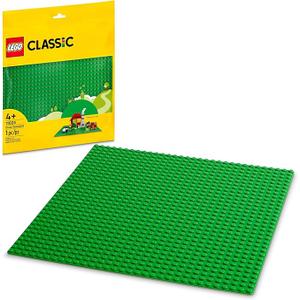 LEGO Classic Green Baseplate, Square 32x32 Stud Foundation to Build, Play, and Display Brick Creations, Great for Grassy Nature Landscapes, 11023, 4+
