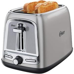 Oster 2-Slice Toaster with Advanced Toast Technology, Bagel Toaster for All Bread Types, Stainless Steel