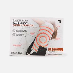 Calming Heat Massaging Weighted Heating Pad by Sharper Image- Weighted Electric Heating Pad with Massaging Vibrations, 9 Settings- 3 Heat, 6 Massage- 18 Relaxing Combinations, 12” x 24”, 4 lbs
