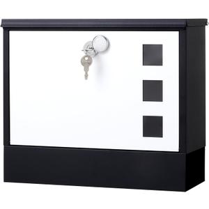 Locking Mailbox Wall Mounted Vertical– Jssmst mailboxes with Key Lock and Newspaper Compartment, Key Lock Drop Box Large Capacity, 14.3 x 3.8 x 11.8 Inch, White，SM-HPB911WN