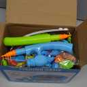 NIPLOOOW Pool Fishing Toys Games, Water Table Bathtub Toy with Inflatable Pool Pole Rod Net Plastic Floating Fish, Birthday Gifts for Kids Age 3 4 5 6 Year Old,Kids Outdoor Toys