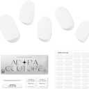 Semi Cured Gel Nail Strips with 30 Pieces  UV Gel Nail Stickers & Nail Wraps, Complete Manicure Kit Includes Prep Pads, Nail File and Wooden Stick, Easy Application, UV Light Required (Simple White)