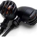 Black Heavy Duty Motorcycle Turn Signals Bulb Indicators Blinkers Lights a Pair
