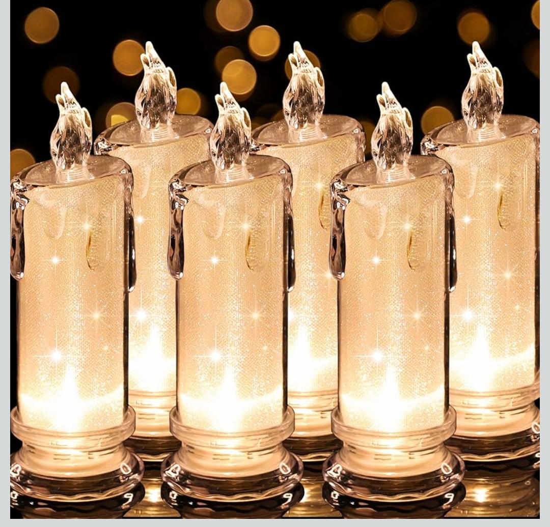HAIDOLIANGE 6PCS Led Candles,Flameless Candles Battery Operated, Pillar Fake Candles,Velas Artificiales para Decoration for Valentine's Wedding Christmas Table Decorations (D2.5 x H7)