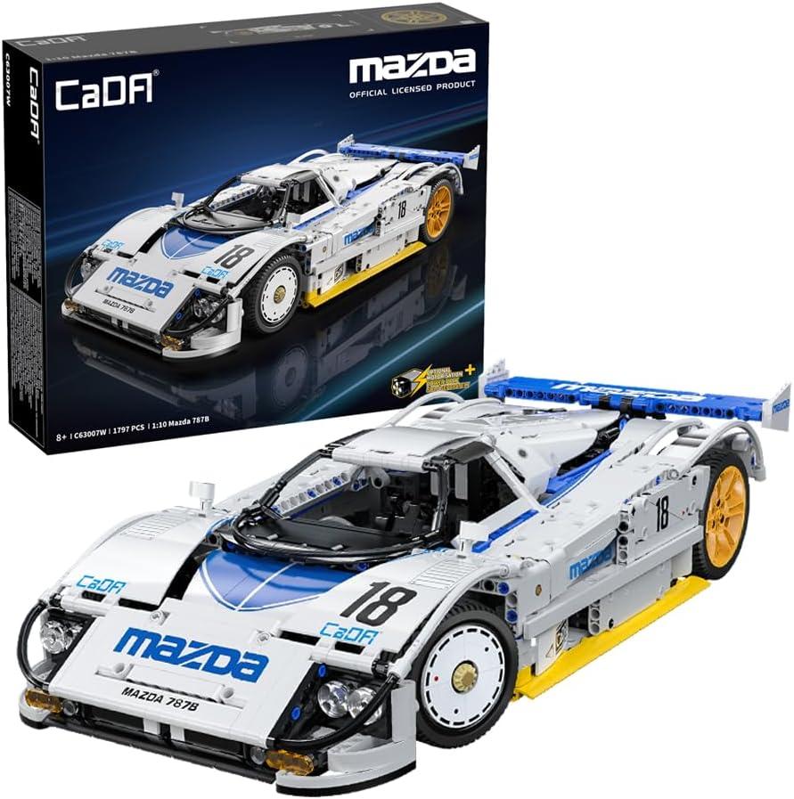 CaDA Officially Licensed Mazda 787b Le Mans Championship Race Car Building Moc Kit 1:10 Scale Collectible Model Fans for 8+ 1,797pcs Display Toy Gift for Kids & Adults C63007W CaDA Officially Licensed Mazda 787b Le Mans Championship Race Car Building Moc Kit 1:10 Scale Collectible Model Fans for 8+ 1,797pcs Display Toy Gift for Kids & Adults C63007W