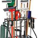 Garden Tool Organizer for Garage, Garden Tool Rack, Up to 58 Long Handled Tools, Yard Tool Holder for Garage, Shed, Outdoor, Tool Stand, Black (Garden Tool Rack)