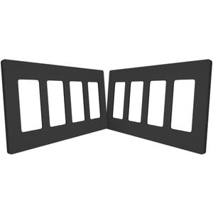 MORNING GROUP Matte Finish Quad Decorator Switch Cover, 4-Gang Screwless Wall Plate, 4.53" H x 8.19" L, Polycarbonate Thermoplastic, UL Listed, Black, 2 Pack