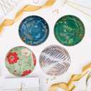 Jewelry Ring Dish Tray Boho Ceramic Decorative Trinket Dish Organizer for Rings Earrings Necklaces Bracelet Watch Keys Plate Small Round Ring Holder Gift for Women Engagement (Green)