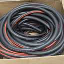150FT 5/8 Inch Hybrid Garden Hose - 600 PSI, Kink Resistant, Freeze Resistant - with Solid Brass Twist Hose Nozzle & Metal Holder for Large Yard
