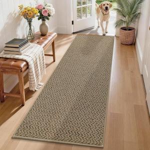 COSY HOMEER Hallway Runner Rug 2'x8' Non Slip Washable Entryway Runner Rugs Absorbent Stain Resistant Carpet Rug Runners for Hallways,Entrance and Laundry Room,Taupe