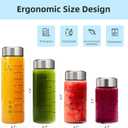 Glass Juice Bottles 16oz -4 Pack Wide Mouth Water Bottles with Lids for Juicing Reusable Juice Bottles for Smoothie Beverage Storage BPA Free Leakproof Borosilicate