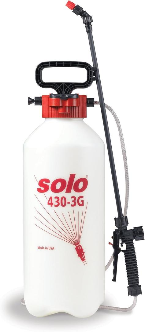 Solo 430-3G 3-Gallon Farm and Garden Handheld Sprayer, with Shut-off Valve and Unbreakable Wand (Red, M)