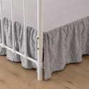 Bed Skirt King Size Ruffled Bed Skirt with Split Corners, 18 Inch Drop Dust Ruffle Bed Skirts with Platform, Boho Tufted Shabby Chic Full Size Bed Skirts, Light Grey