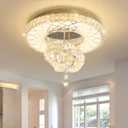 HAIXIANG LED Chandelier Modern Ceiling Dimmable Light Fixture Crystal Chandelier for Bedroom Dining Room Gold
