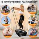 Vibration Plate Exercise Machine, 130 Levels Full Body Workout Vibrating Plate for Lymphatic Drainage Weight Loss, 450 Lbs Capacity Shake Platform with Resistance Bands Bluetooth for Women Men