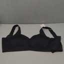 PoseFree Womens Seamless Wireless Supportive Bra Push Up Comfort Soft No Underwire Full Coverage T-Shirt Bra (X-Large, Black)