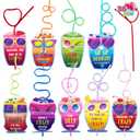 JOYIN 36 Pack Valentines Day Gift Cards with Colorful Loop Reusable Drinking Straws for Kids, Valentine Party Favors Toy for Girls Boys Toddlers School Classroom Gift Exchange Prizes