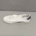 FRACORA Mens Canvas Shoes White Black Sneakers Low Top Lace Up Casual Shoes (9.5)