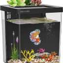 ERAARK 1.5 Gallon Betta Fish Tank Aquarium kit with Filter LED Light, Water Pump, Fish Tank Starter Kits, Fish Bowl