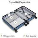 KYME Carry On Luggage With Wheels,Small Suitcase with TSA Lock,20" Blue | PC+ABS Hardside Material,22x14x9 Airline Approved,with Cup Holder&Hook,360° Double Spinner Wheels,Lightweight but Durable, Carry-On 22-Inch（non-expandable）