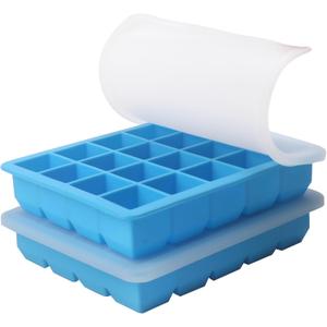1 Tbsp Silicone Freezer Molds - Perfect for Storing Garlic, Herbs, Ginger, Pesto, Tomato Paste, Lemon Juice,Vegetable Purees,Purees and More - Silicone Food Freezer Tray (Blue 2 Pack)