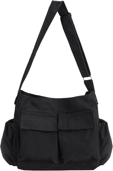 Canvas Messenger Bag Large Hobo Crossbody bags for Women,Men, Shoulder Tote Handbags with Laptop pocket