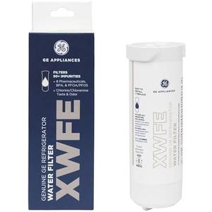 GE XWFE Refrigerator Water Filter, Genuine Replacement Filter, Certified to Reduce Lead, Sulfur, and 50+ Other Impurities, Replace Every 6 Months for Best Results, Pack of 1