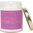 Sweet Water Decor Not A Day Over Fabulous Candle | Jasmine, Rosemary, Sea Salt, and Honey Scented Spring Soy Candles for Home | 9oz Clear Jar + Gold Lid, 40+ Hour Burn Time,