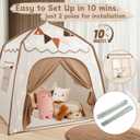 Kids Play Tent & Toddler Bed Tent, with Flags, Star String, Portable Bed Canopy for Boys & Girls, Children, Indoor Outdoor Teepee Dome Playhouse, 53" x 39" x 49"