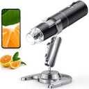Wireless Digital Microscope, Skybasic 50X-1000X Magnification WiFi Portable Handheld Microscopes with Adjustable Stand HD USB Microscope Camera Compatible with iPhone Android iPad Windows Mac Computer (Black)