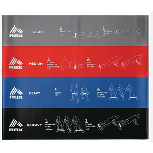 RBX LIVE LIFE ACTIVE LOOPED LATEX RESISTANCE BANDS 4 Pack
