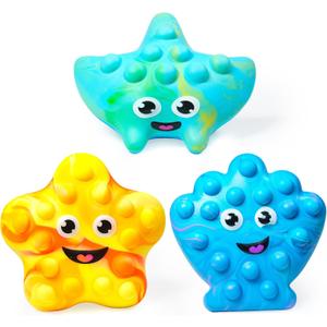 Tub Works Tub Poppers Popping Kids & Toddler Bath Toys, 3 Pack | Push, Poke, Squish & Pop it Fidget Toys for The Bathtub | Irresistible Bubbles with Satisfying 'Pops' | Multi Sensory Kids Bath Toys