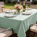 Softalker Spring Vinyl Tablecloth Rectangle, Outdoor 100% Waterproof Oil Proof Plastic Edge Binding Table Cloth, Heavy Duty Wipeable PVC Table Covers for Picnic Dining Party - 54 x 78 Inch, Sage