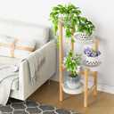 HoVoit Bamboo Plant Stands for Indoor Plants, Tall Plant Stands for Corner Plant Shelf Multiple Flower Holder for Indoor Outdoor Garden Patio Balcony Living Room (4-tier)