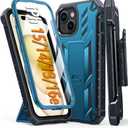 FNTCASE for iPhone 15 Case: for iPhone 14 Case & iPhone 13 Case [with Kickstand & Holster] [Built-in Screen Protector] Military Grade Drop Protection Heavy Duty Full Protective Shockproof Phone Cover