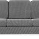 Sofa Cover with Separate Seat Cushions Covers and Backrests Covers Stretch Ektorp Sofa Covers Stylish Jacquard Couch Slipcover Protector (Grey,Large 3-Seat Set 7 PCS)
