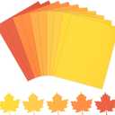 Whaline 50 Sheets 8.5 x 11 Inch Assorted Orange Yellow Colored Card Stock Papers Autumn Halloween Crafts Scrapbook Papers for Print DIY Arts Crafts Making Fall Holiday School Office Home Supplies