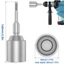 SDS Plus T-Post Ground Rod Driver, 30/45/65mm Forged Steel Drill Bit Driver, Heavy Duty Hammer Drill Rod Converter, Save Time Ground Rod Driver Tool for Rotary Hammer Drill Ground Rods (1.77inch)