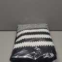 Tindbea Bathroom Rugs Set 2 Piece, Extra Soft and Absorbent Fluffy Striped Chenille Bath Mat Rug Set, Non Slip Bathroom Floor Mat, Machine Washable (20" x 32" Plus 16" x 24", Black)