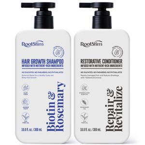 Hair Growth Shampoo and Conditioner Set - Rosemary & Biotin Shampoo and Conditioner for Hair Thickening - Botanical Boost for a Healthy Scalp, Hair Growth and Strengthen