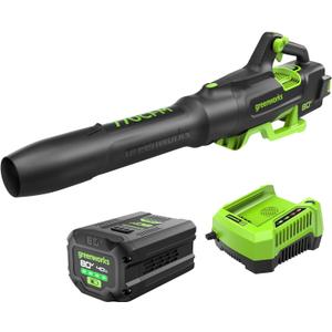 Greenworks 80V (770 CFM/190 MPH) Brushless Cordless Leaf Blower, Commercial-Grade Power for Autumn Leaf Composting, Spring Pollen Cleanup and Post-Snow Debris, Includes 4.0Ah Battery & Rapid Charger